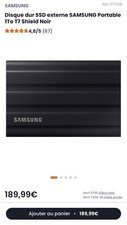Samsung T7 Shield 1To NVMe SSD